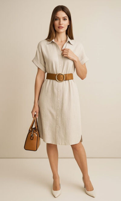 Haljina/košulja 52 Mandeville - beige