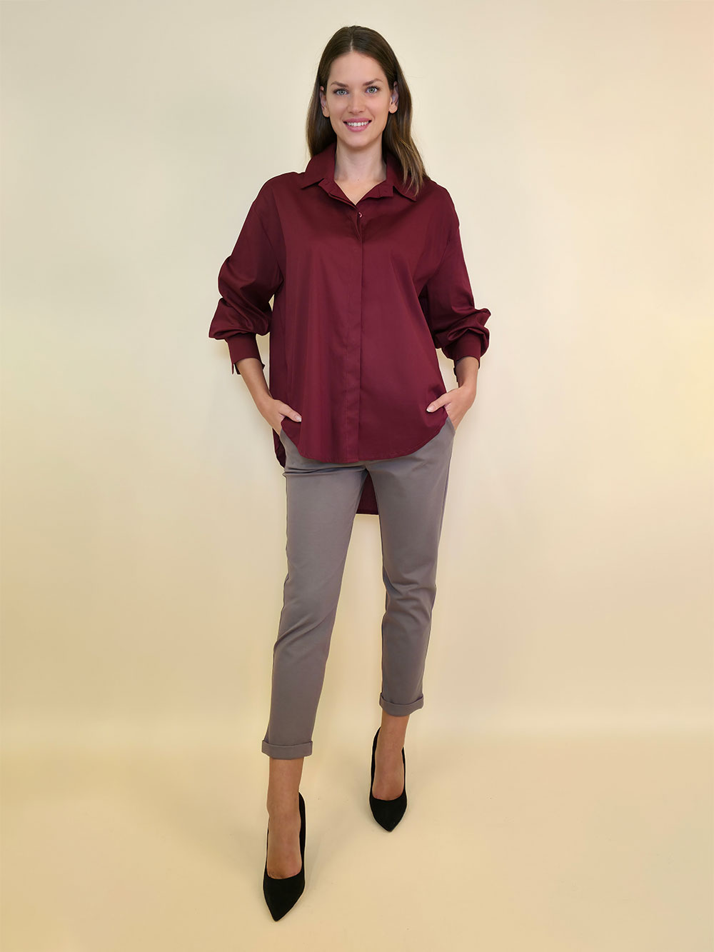 Košulja 44 Brooklyn - burgundy - Slika 2