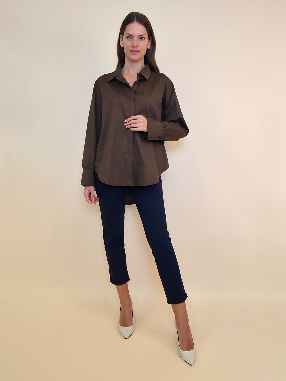 Košulja 44 Brooklyn - cotton UN - coffee