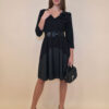 Haljina 52 Emma - felpa/ecco leather+flower UN - black