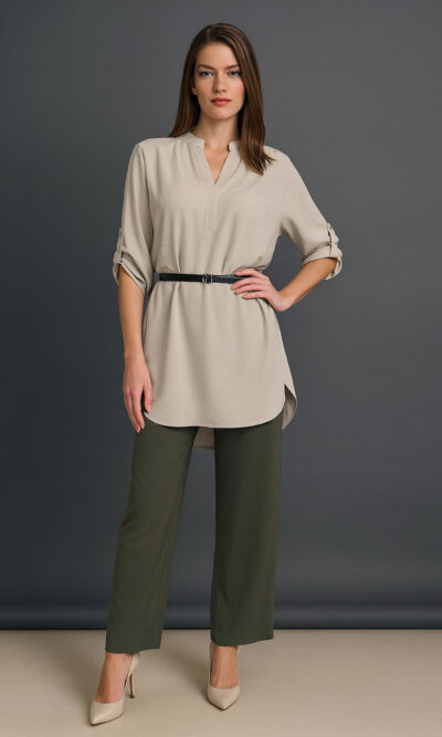 Košulja + remen 36 Barberton - viscose UN - beige