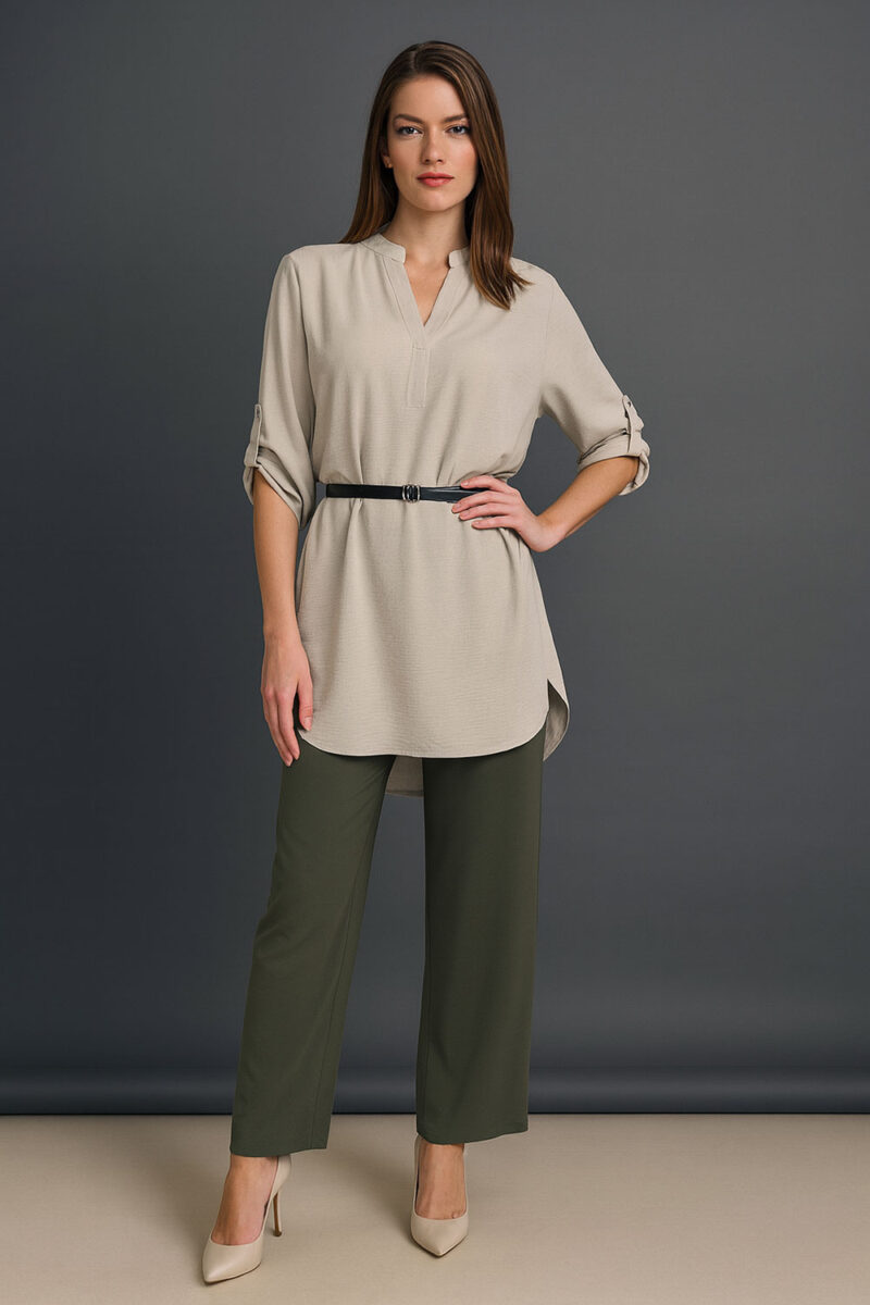 Košulja + remen 36 Barberton - viscose UN - beige