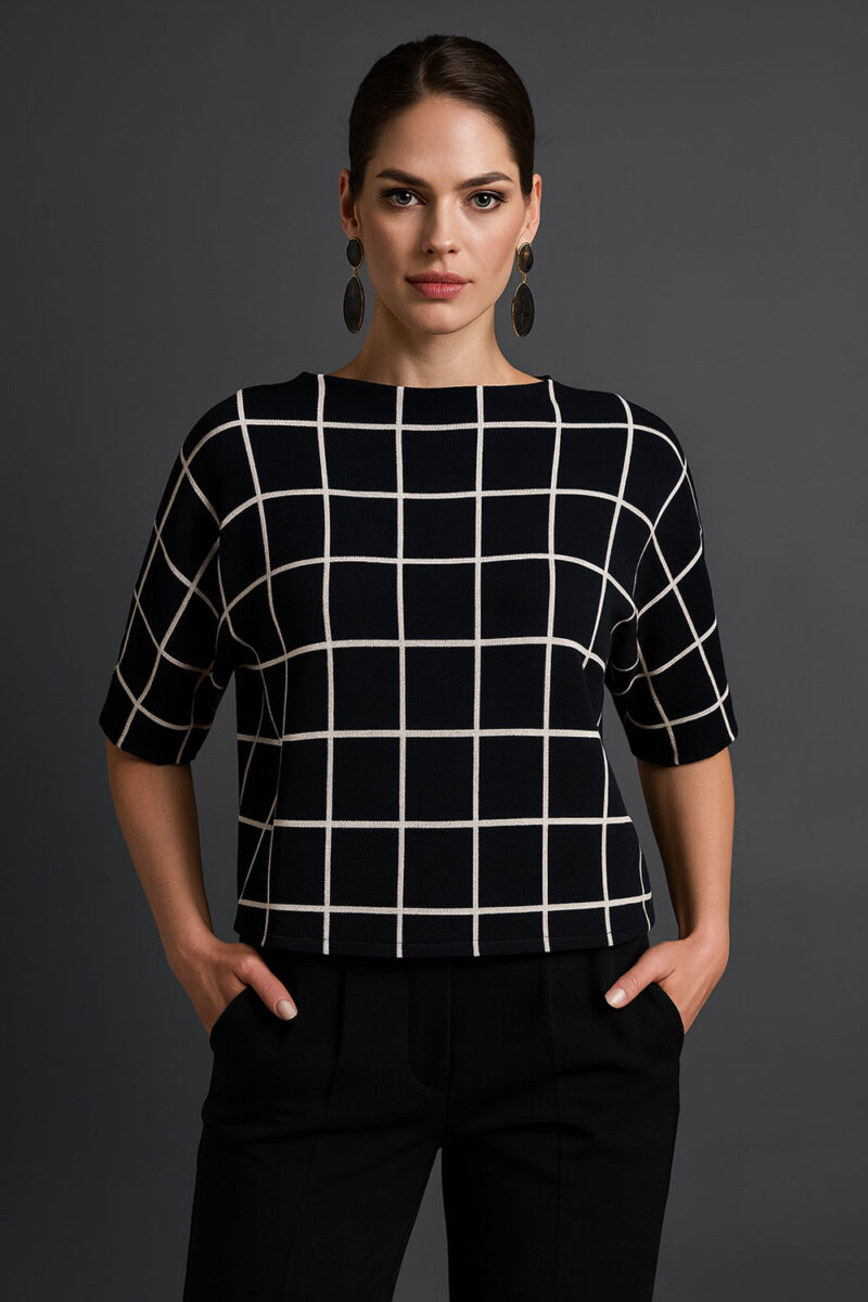 Pulover 40 Avon - plt - karo black
