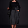 Haljina+cvijet 72 Nemaha - jersey UN+jersey stripes - black/grey