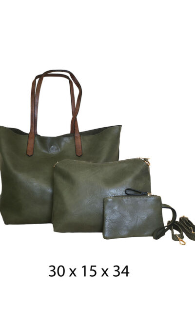 Torba 24 - 3u1 - smeđe ručke - d.olive