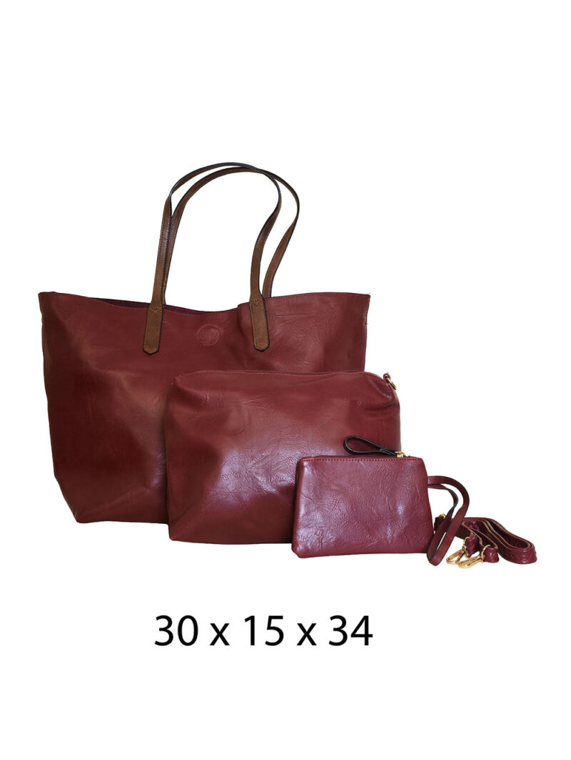 Torba 24 - 3u1 - smeđe ručke - d.red