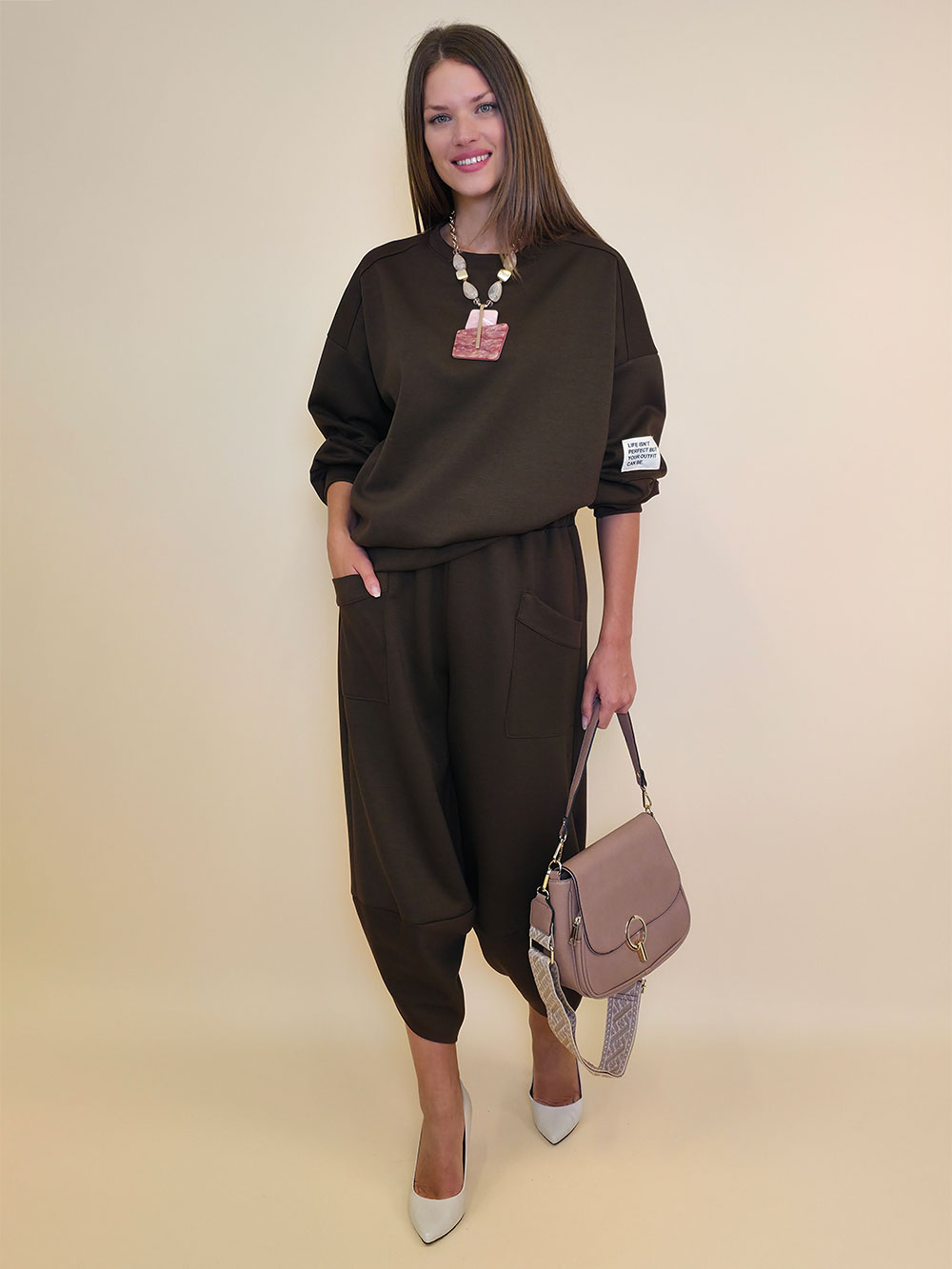 Majica 36 Quincy - jersey UN - brown