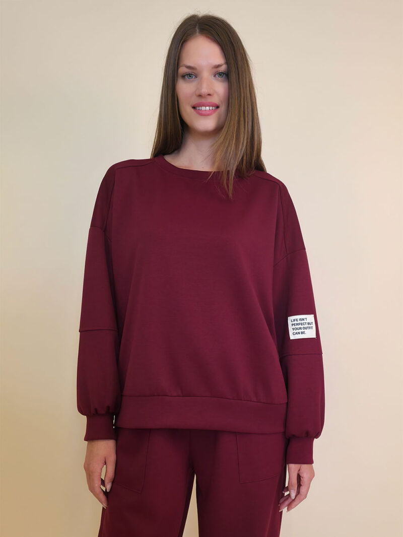Majica 36 Quincy - jersey UN - burgundy