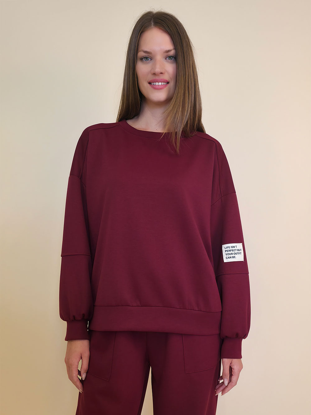 Majica 36 Quincy - jersey UN - burgundy