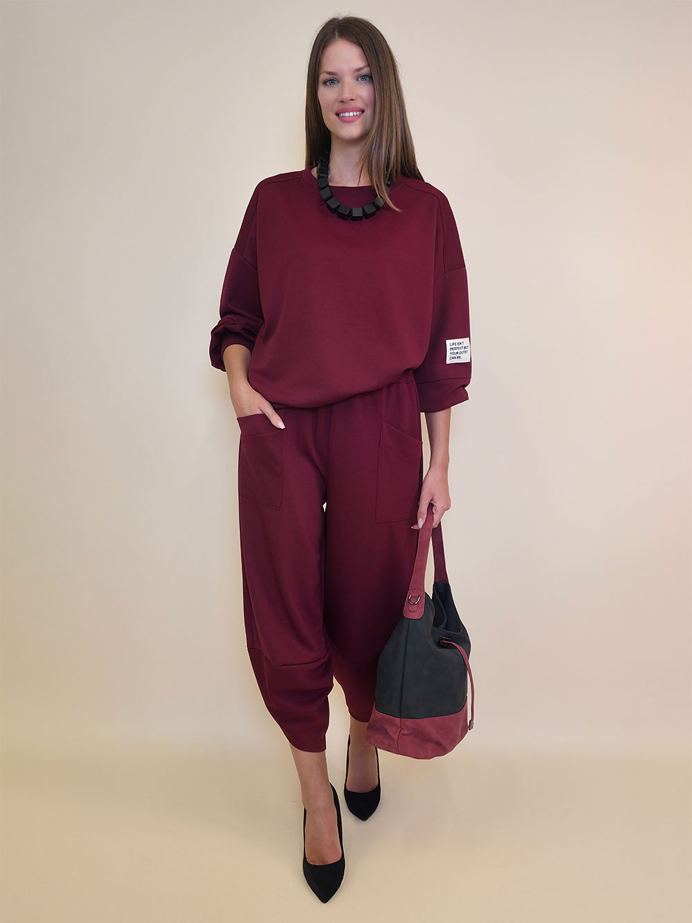 Majica 36 Quincy - jersey UN - burgundy