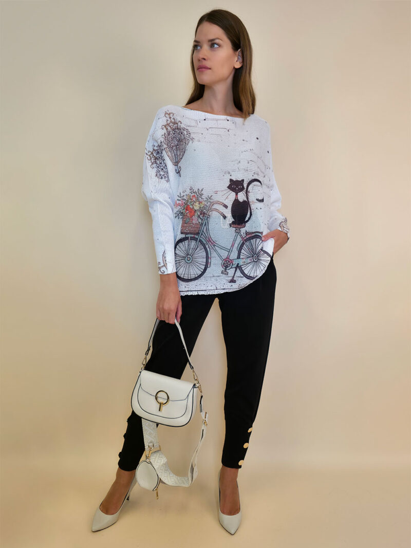 Pulover 28 La Jolla - plt - Bike Cat White