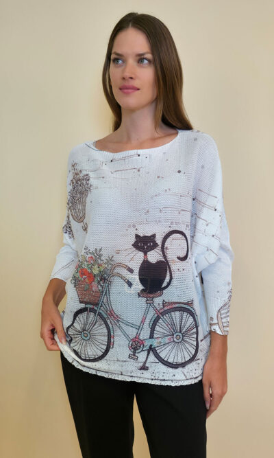Pulover 28 La Jolla - plt - Bike Cat White