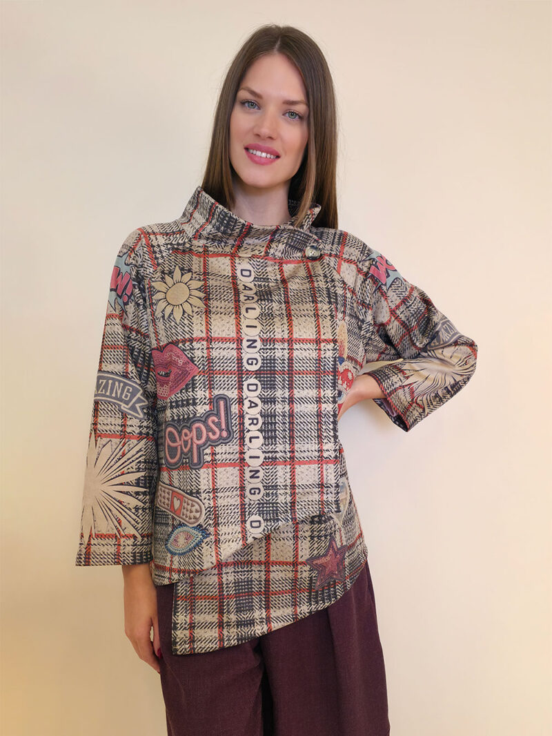 Jakna 52 DeLand/D - ecco suede print - Tartan Oops!