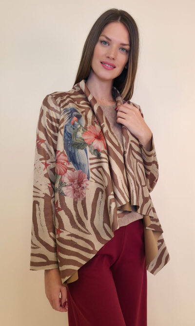 Jakna 48 Alda - ecco suede print - Toucan Zebra