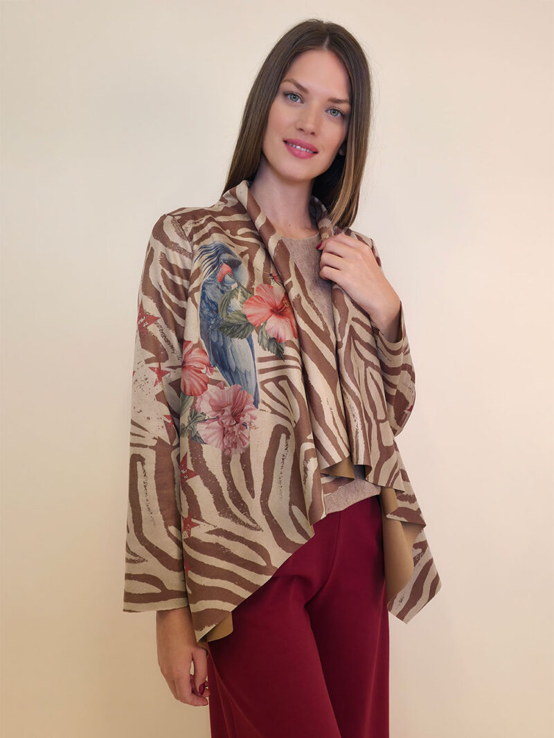 Jakna 48 Alda - ecco suede print - Toucan Zebra