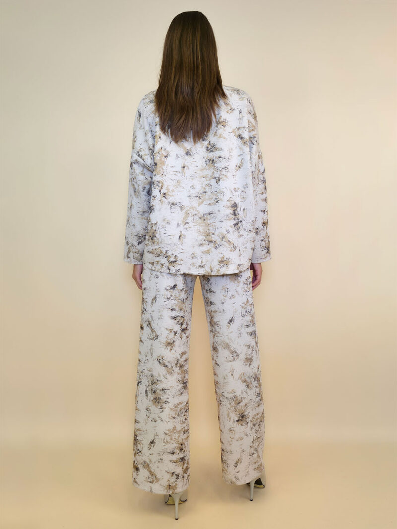 Majica 36 Belden - jersey print stardust brushed- beige