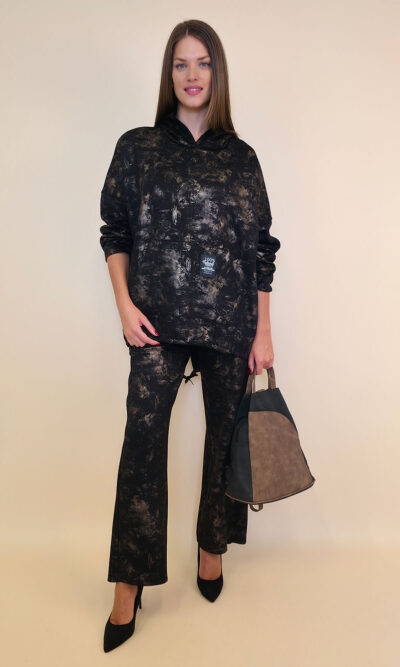 Majica 52 Albion - jersey print hoodie stardust brushed - black