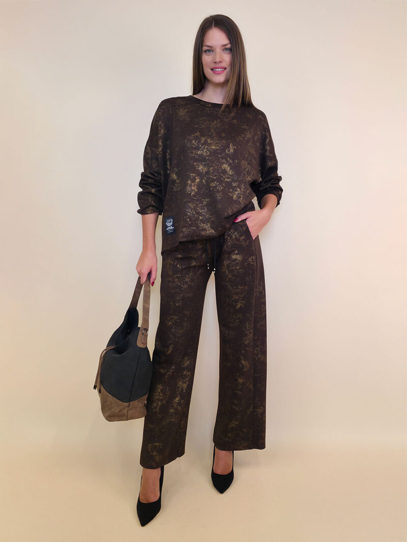Majica 36 Belden - jersey print stardust brushed - brown