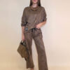 Majica 36 Belden - jersey print stardust brushed - camel