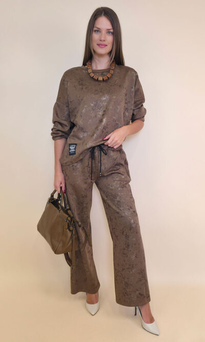 Majica 36 Belden - jersey print stardust brushed - camel