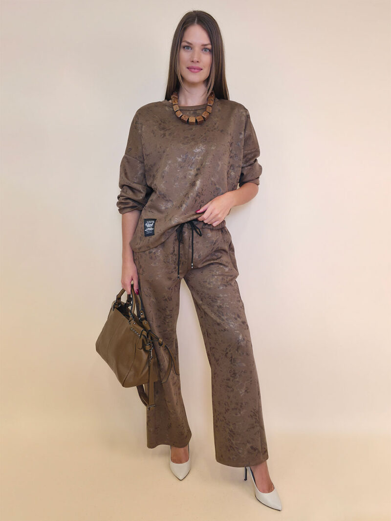 Majica 36 Belden - jersey print stardust brushed - camel