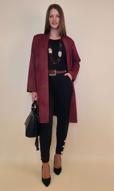 Ogrtač 56 Bancroft - jersey print stardust - burgundy
