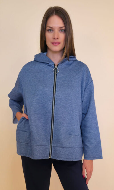Jakna 48 Quinby - jersey UN cif/hood - jeans