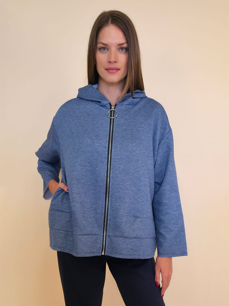 Jakna 48 Quinby - jersey UN cif/hood - jeans