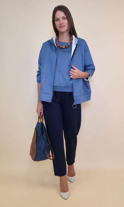 Jakna 48 Quinby - jersey UN cif/hood - jeans