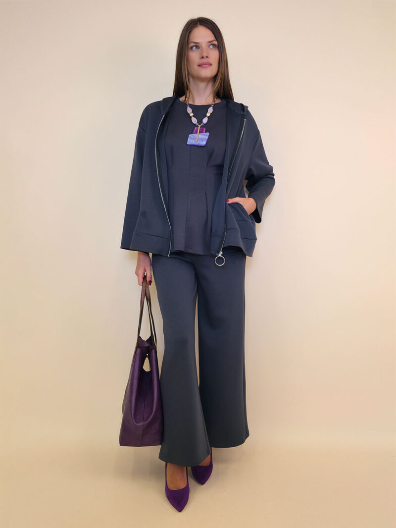 Jakna 48 Quinby - jersey UN cif/hood - grey