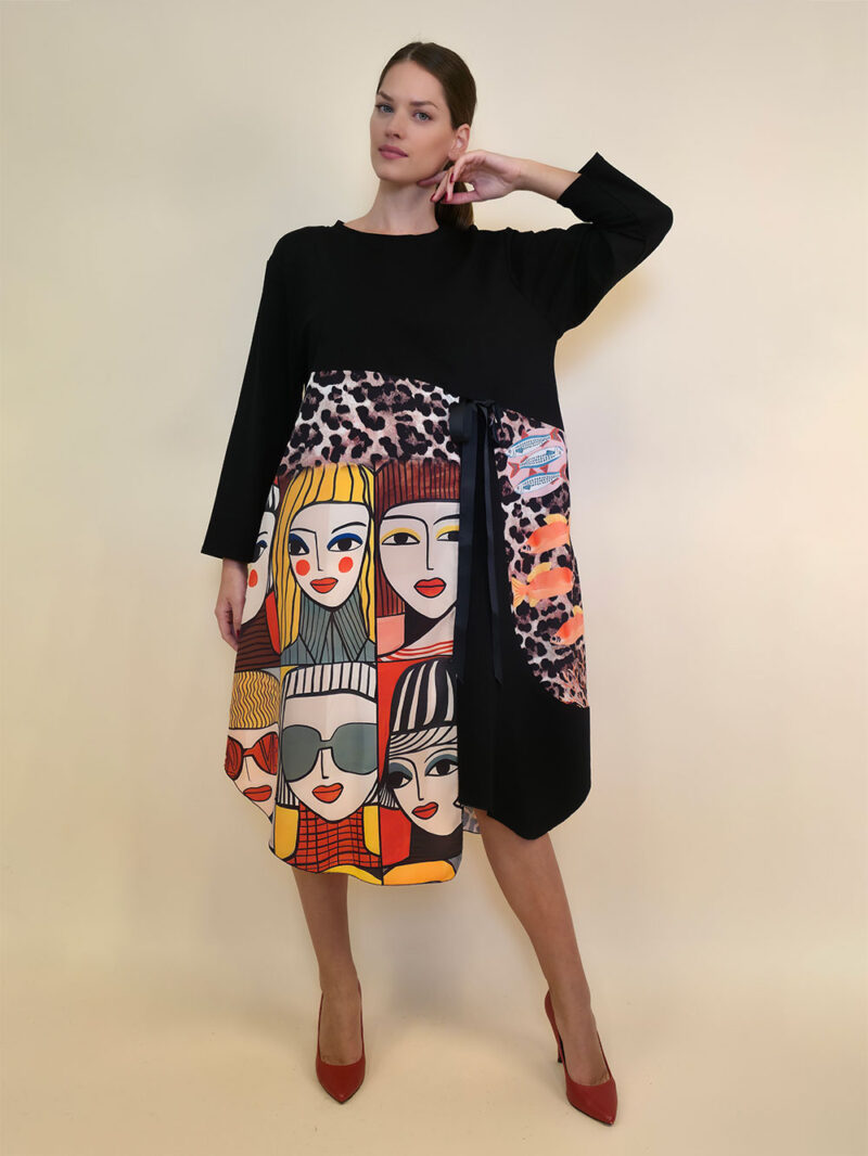 Haljina 52 Merna - felpa/print mašna - Girls