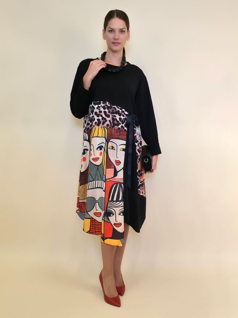 Haljina 52 Merna - felpa/print mašna - Girls