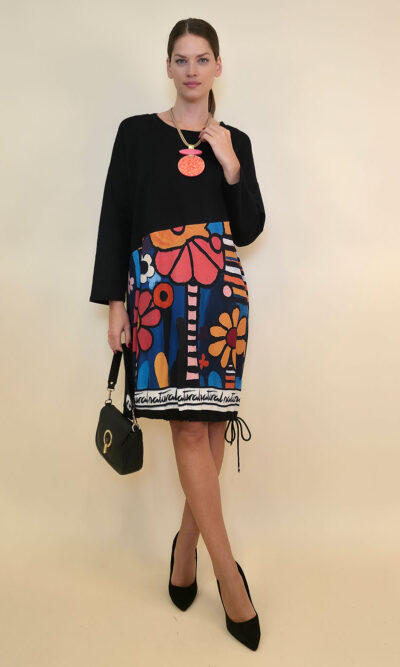 Haljina 42 Alma - felpa/print vezice - Pop Art Flowers