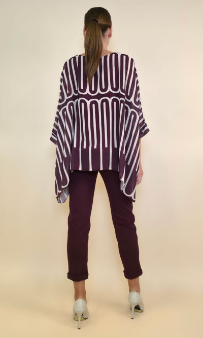 Tunika 36 Bogota - gtte print double U - burgundy