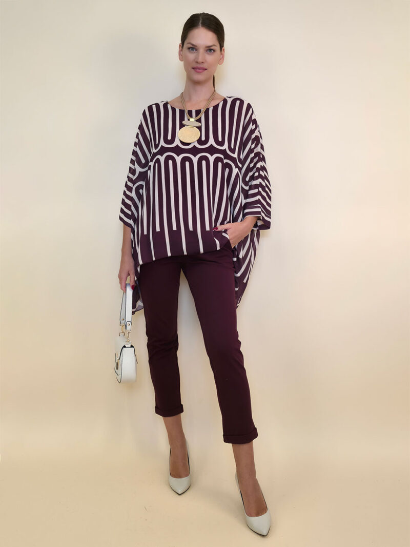 Tunika 36 Bogota - gtte print double U - burgundy