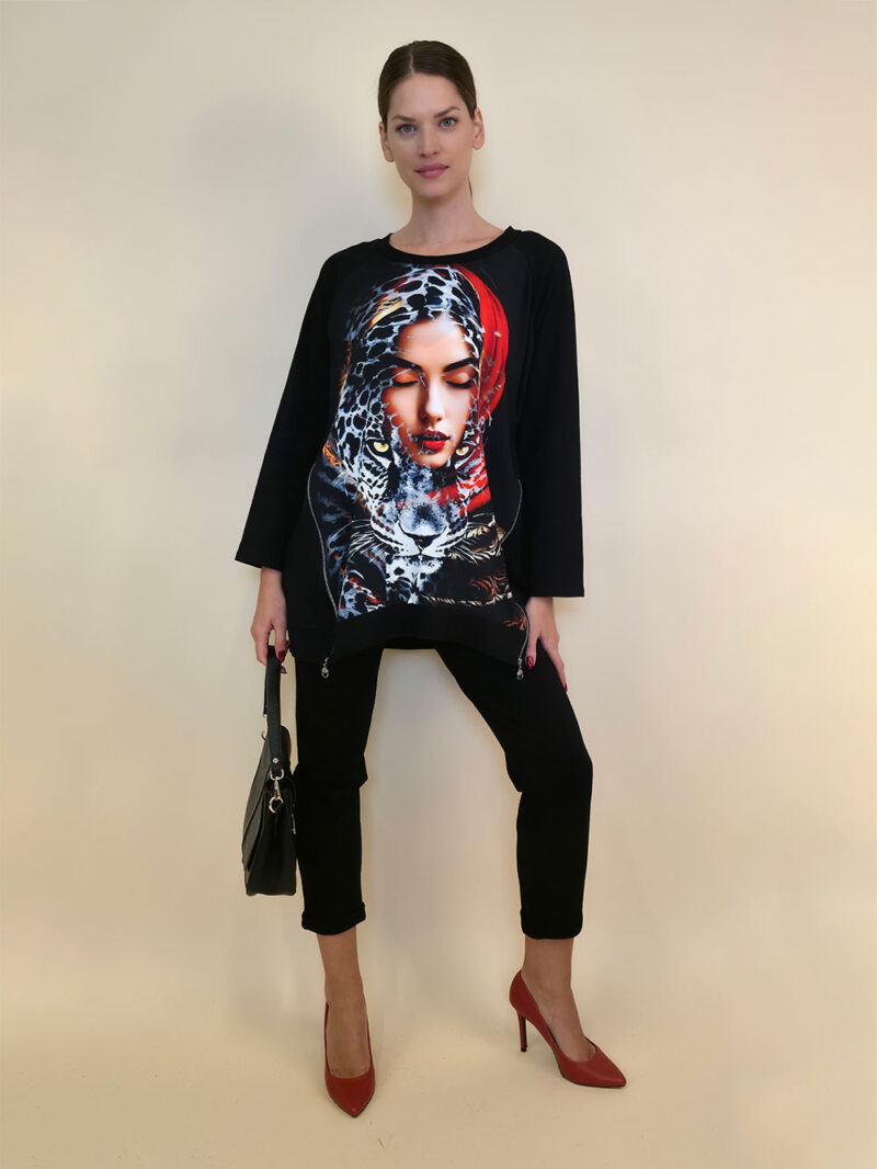 Tunika 44 Verdon - felpa/print 2 cifa - Leopard Girl