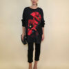 Tunika 42 Ponca - felpa/print cif džep - Red Flower Duo