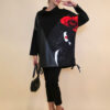 Tunika 48 Black Wings - felpa/ecco leather/print - Red Lips/Rose