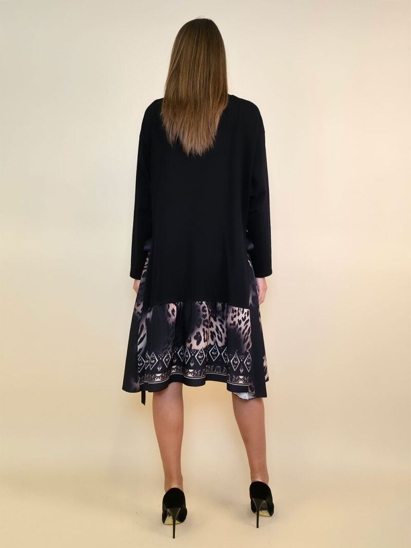 Haljina 56 Ogallala - felpa UN black/tesutto mašne bok - Leopard black