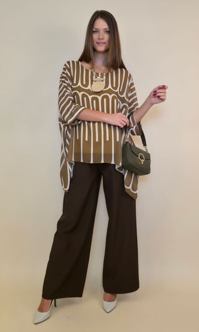 Tunika 36 Bogota - gtte print double U - olive