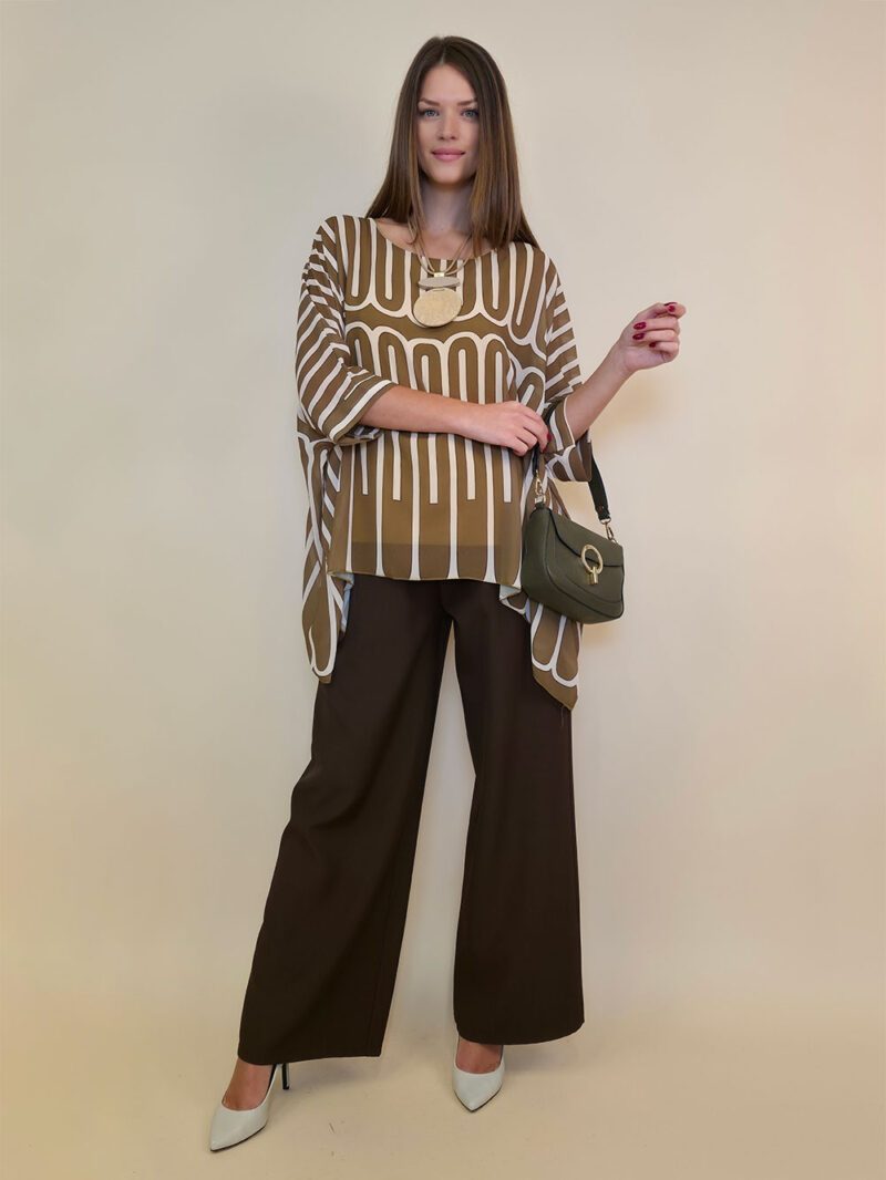 Tunika 36 Bogota - gtte print double U - olive