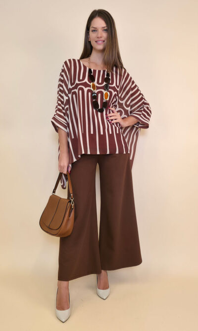 Tunika 36 Bogota - gtte print double U - brown