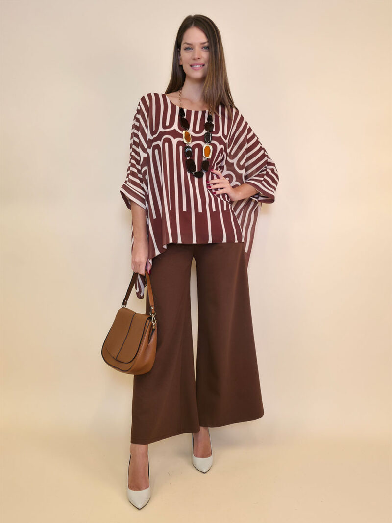 Tunika 36 Bogota - gtte print double U - brown
