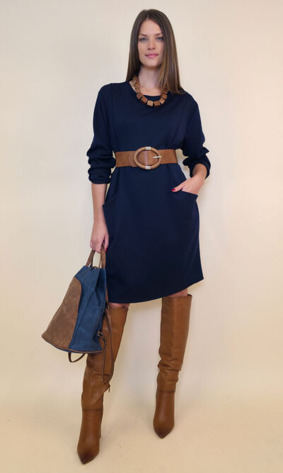 Haljina 32 Medon - viscose jersey UN - navy
