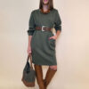 Haljina 32 Medon - viscose jersey UN - military