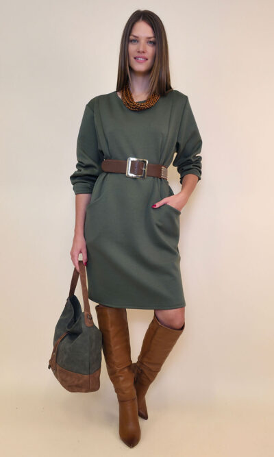 Haljina 32 Medon - viscose jersey UN - military