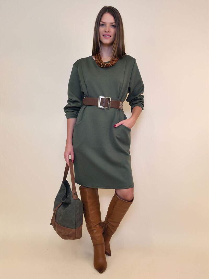 Haljina 32 Medon - viscose jersey UN - military