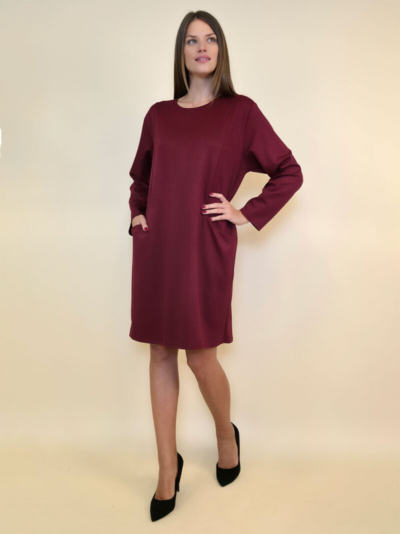 Haljina 32 Medon - viscose jersey UN - burgundy