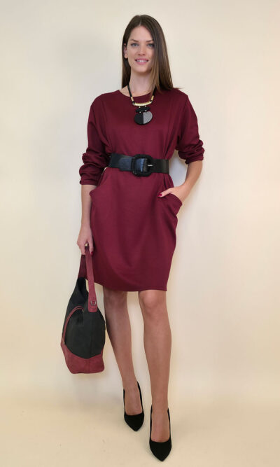 Haljina 32 Medon - viscose jersey UN - burgundy