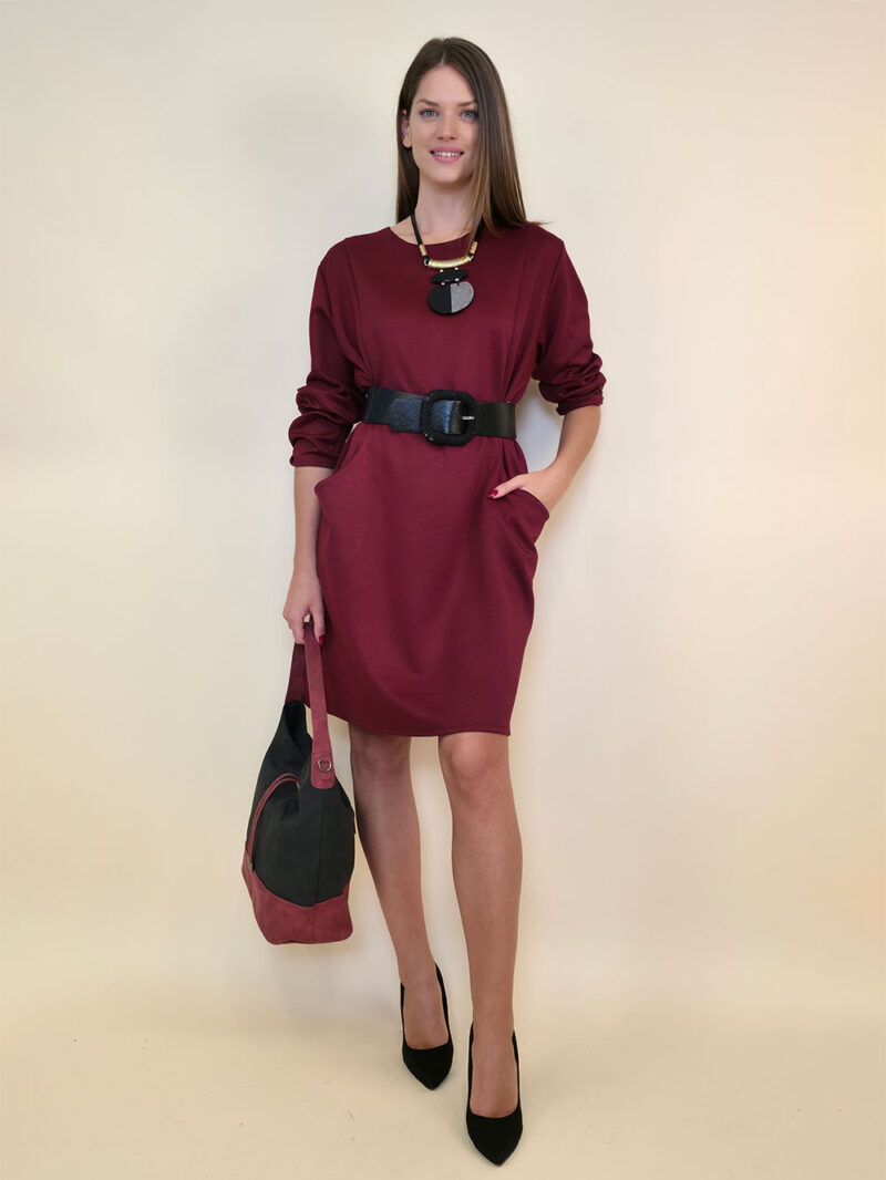 Haljina 32 Medon - viscose jersey UN - burgundy